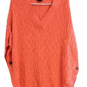 Women's Orange Sweater Poncho